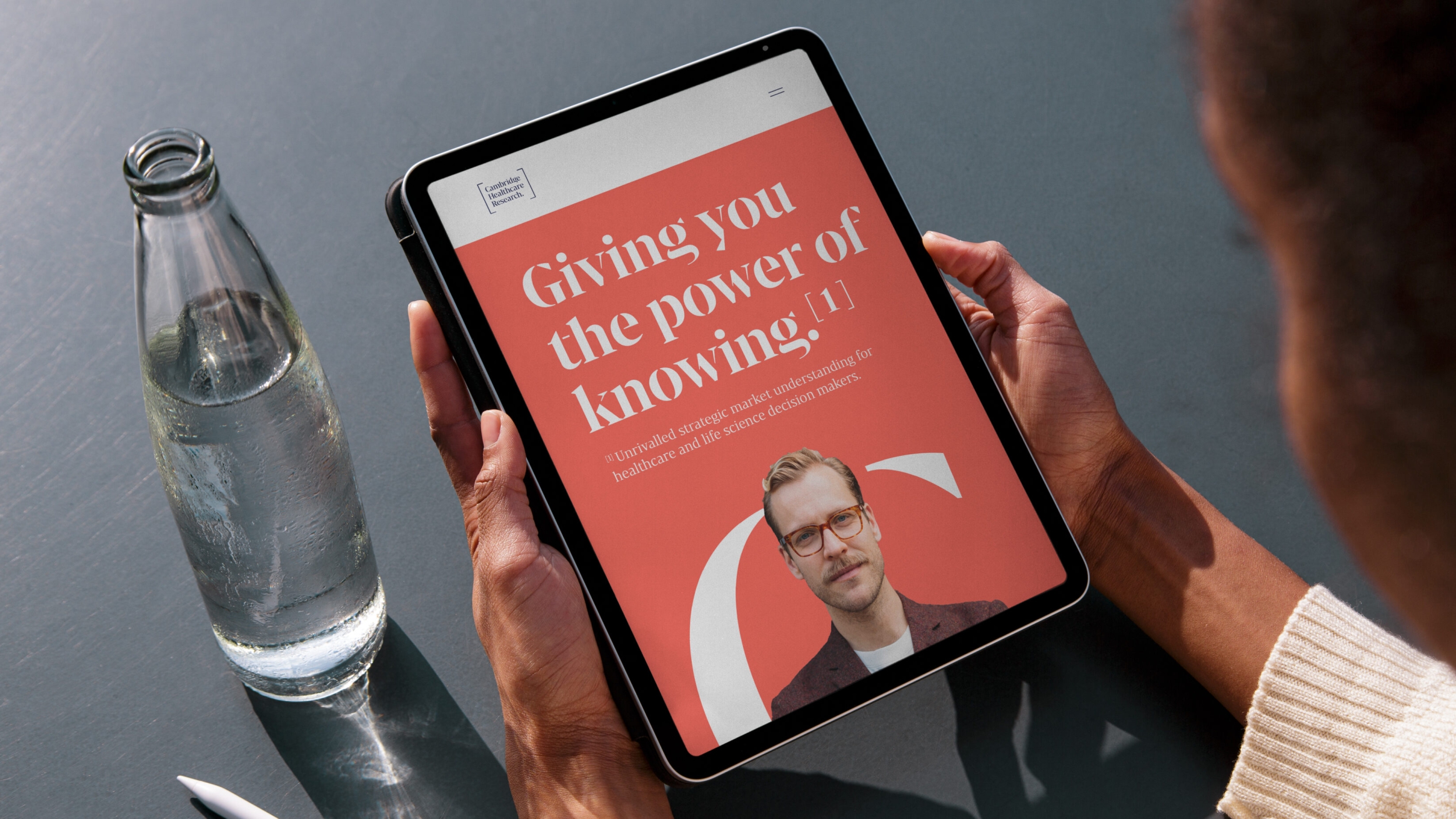 An exert of the website as viewed on a tablet