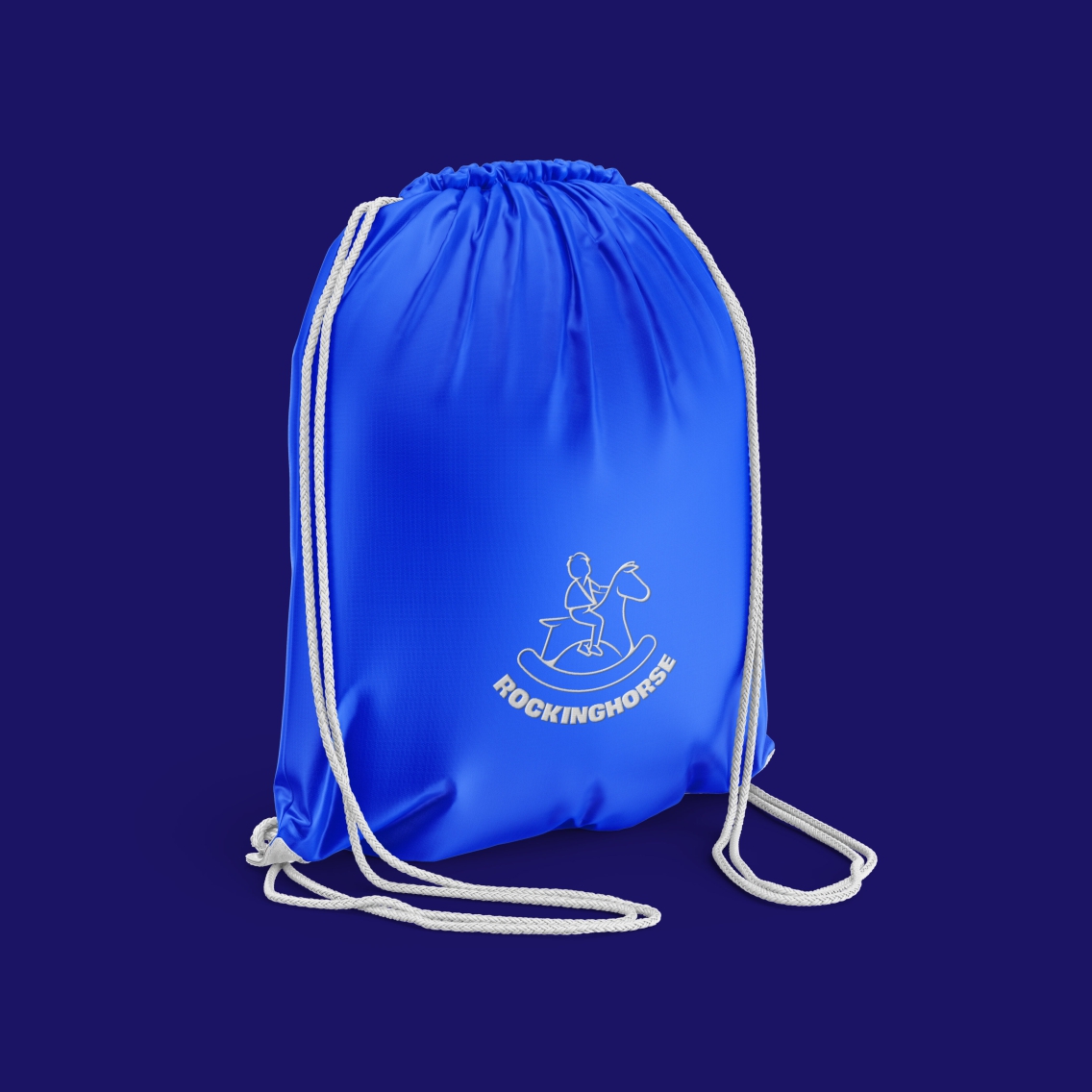 A bag with the new Rockinghorse logo on it