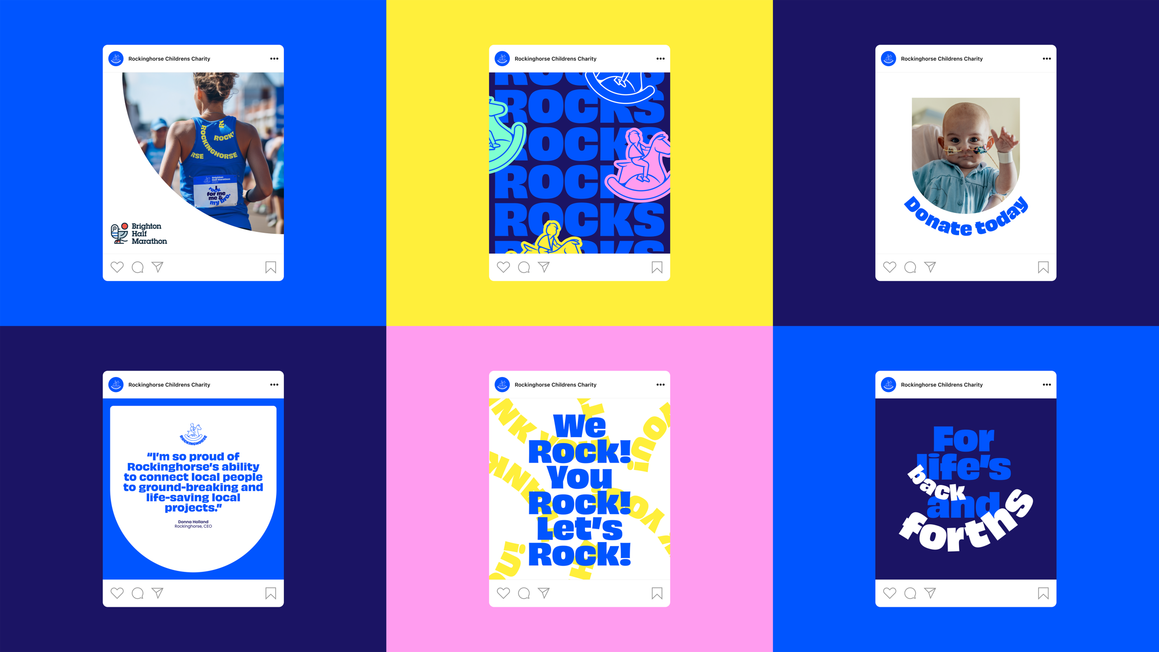 Examples of new brand Rockinghorse socials
