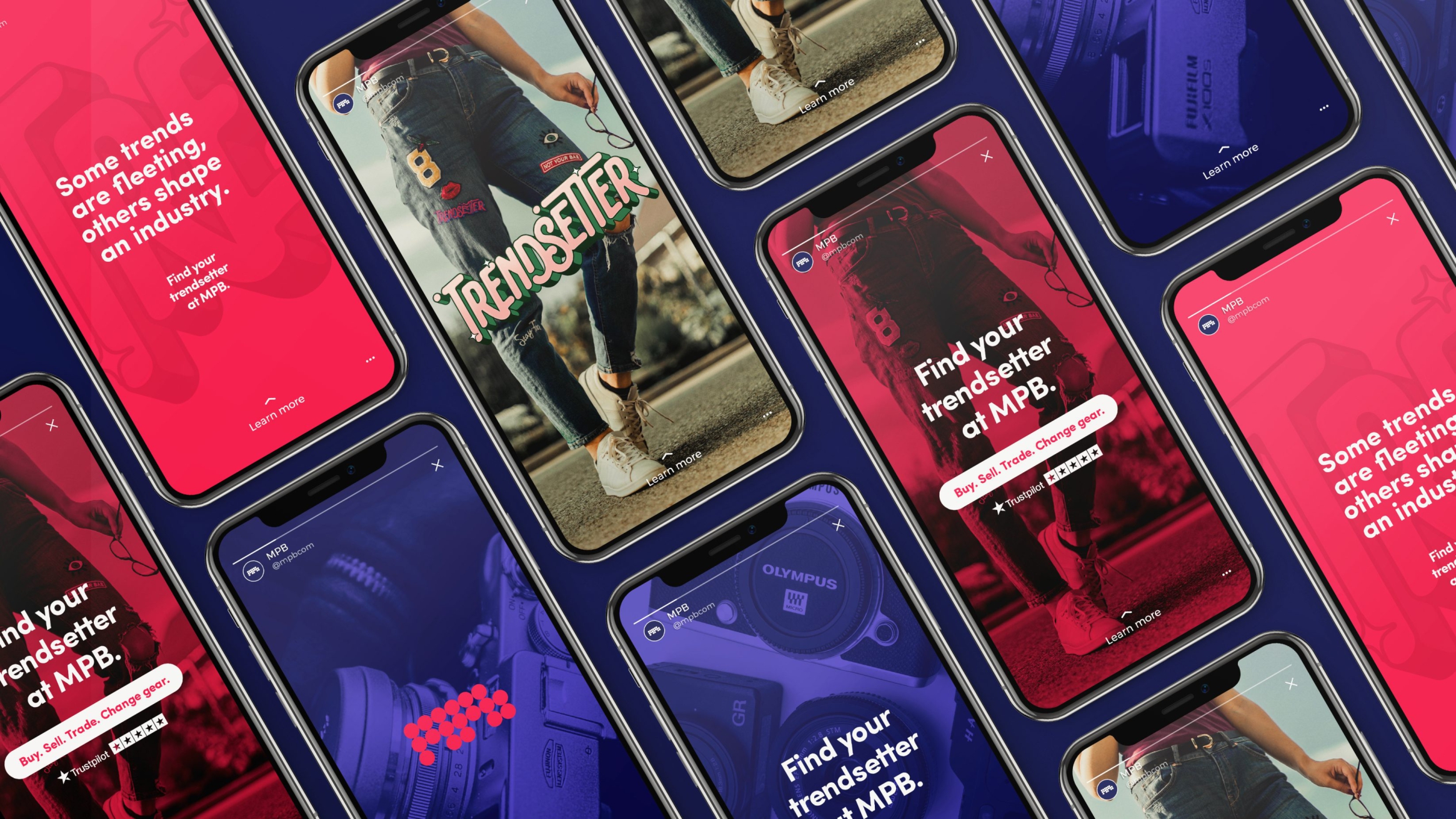 Selection of Instagram stories focusing around the theme of MPB being a trendsetter